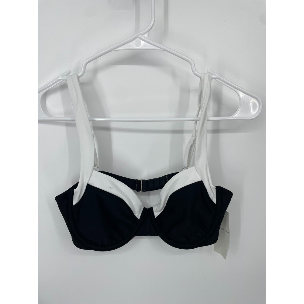 Abercrombie & Fitch Curve Love Bikini Top Women S Black Wide Strap Underwire NWT